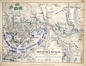 Mapa de las batallas de Smolensko y Valtelina, publicado por William Blackwood and Sons, Edimburgo y Londres, 1848